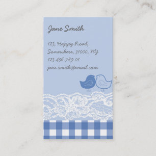 Blaue und Lila Vogelarten Scrapbook Lace Visitenka Visitenkarte