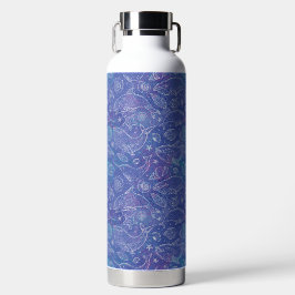 BLAUE UND LILA WALE UND SOMMER-MEERESSCHNECKEN TRINKFLASCHE
