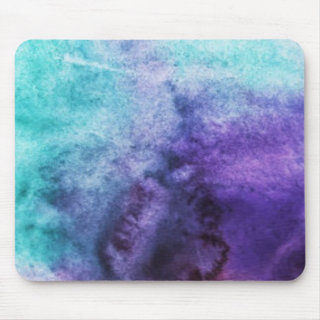 Blaue und Lila Wasserfarben-Mousepad Mousepad (Vorne)