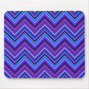 Blaue und lila Zickzackstreifen Mousepad