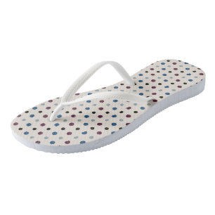 Blaue und Magenta Punkte Flip Flops