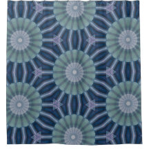 Blaue und marineblaue geometrische Kaleidoskop-Mus