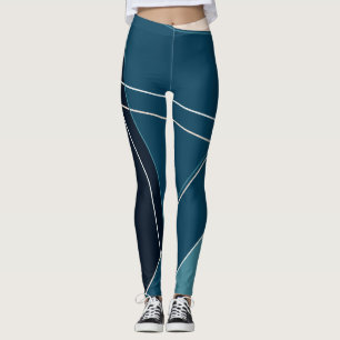 Blaue und neutrale Geometrie Leggings