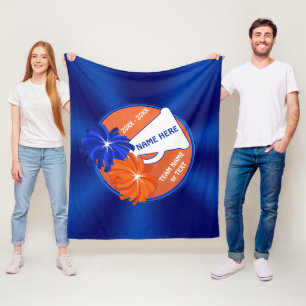 Blaue und orange Cheerleader-Wurfs-Decke Fleecedecke