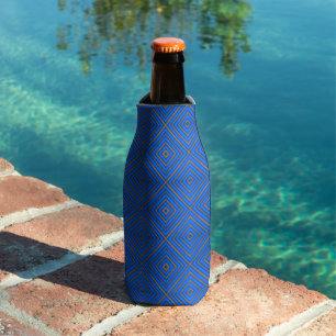 Blaue und orange hypnotische Diamant-Moderne Pop-A Flaschenkühler