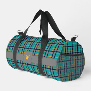 Blaue und orange Karos Duffle Bag
