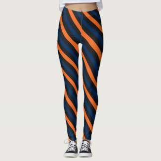 Blaue und orange kleine diagonale leggings