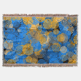 Blaue und orange konzentrische Kreise Wurfdecke Decke