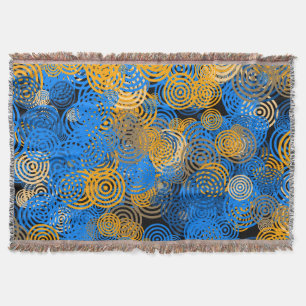 Blaue und orange konzentrische Kreise Wurfdecke Decke