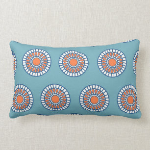 Blaue und orange Mandala-dekorative Kreise Lendenkissen