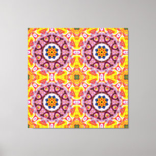 Blaue und orangefarbene Blume Leinwanddruck