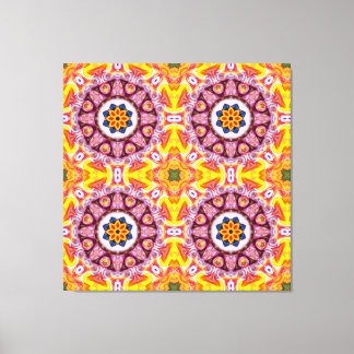 Blaue und orangefarbene Blume Leinwanddruck