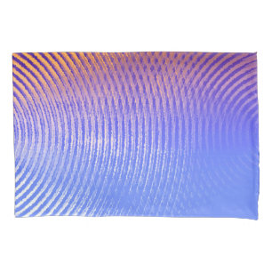 Blaue und orangefarbene Schallwellen Kissenbezug