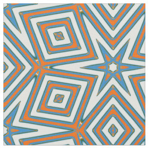 Blaue und orangefarbene Strandmuster Stoff