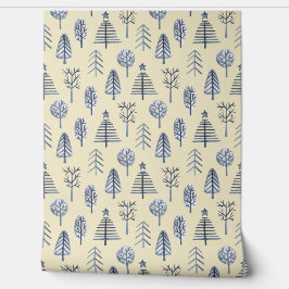 Blaue und pfirsichfarbene Weihnachtsbaumstruktur W Tapete