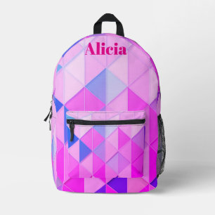 Blaue und rosa Diamanten Bedruckter Rucksack