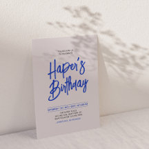 Blaue und rosa elegante Lettering-Schrift Geburtst