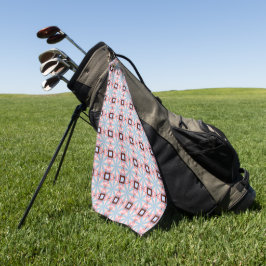 Blaue und rosa Farbtöne geometrisches Muster Golfhandtuch
