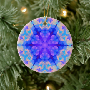 Blaue und rosa Gradient Pastel Bubble Art Keramik Ornament