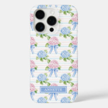 Blaue und rosa Hortensien gestreift