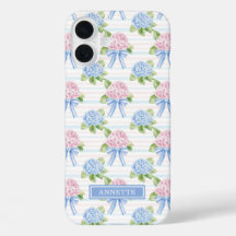 Blaue und rosa Hortensien gestreift