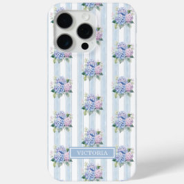 Blaue und rosa Hortensien mit Monogramm Case-Mate iPhone Hülle