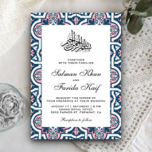 Blaue und rosa islamische arabische Hochzeit