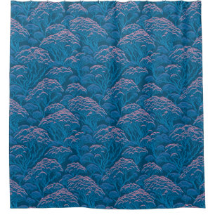 Blaue und rosa Korallenriff-Muster Duschvorhang