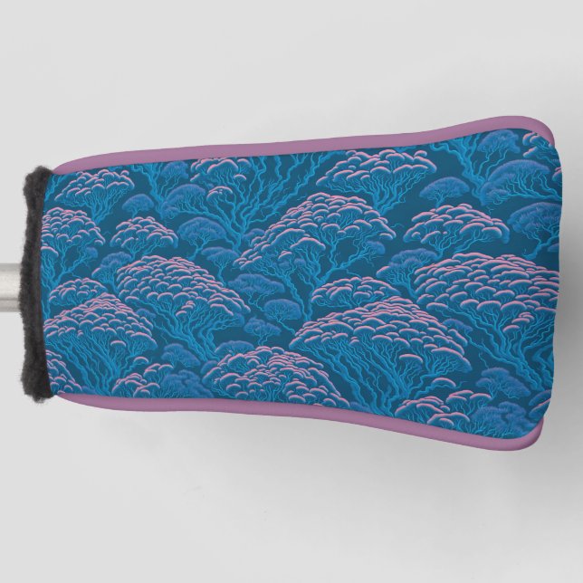 Blaue und rosa Korallenriff-Muster Golf Headcover (Vorderseite)