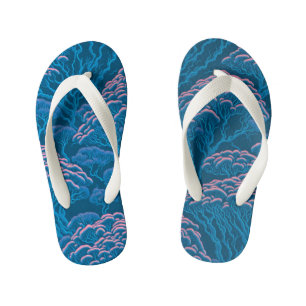 Blaue und rosa Korallenriff-Muster Kinderbadesandalen