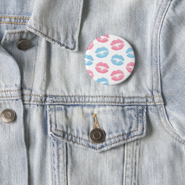 Blaue und rosa Lippenmuster, Lipstick, Kiss Button (Beispiel)