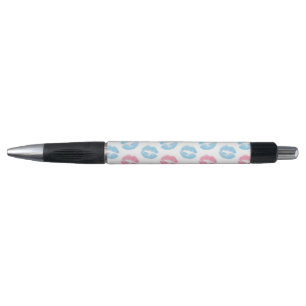 Blaue und rosa Lippenmuster, Lipstick, Kiss Kugelschreiber