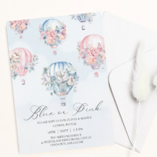 Blaue und rosa Luftballons Geschlechtsverkehr Einladung