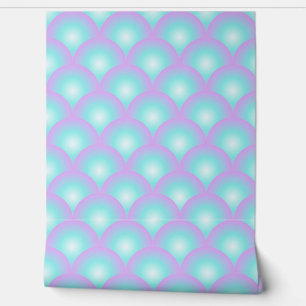Blaue und rosa Muschel-Wallpaper mit Blasen Tapete