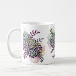 Blaue und rosa Pastellfarbenen Sukkulenten Kaffeetasse