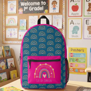 Blaue und rosa Regenbogenkinder Bedruckter Rucksack