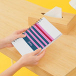 Blaue und rosa rote Streifen Muster Personalisiert Planer<br><div class="desc">Fügen Sie Ihrem Arbeitsbereich eine stilvolle Touch mit der Personalisierten Schreibtischmatte für das Muster Blue und Pink Stripes hinzu. Diese Mischung aus cool blauen und weichen rosafarbenen Streifen sorgt für eine glatte Oberfläche für Tastatur und Maus und verbessert Ihren Schreibtisch mit modernem Design. Passen Sie es mit einem Namen für...</div>