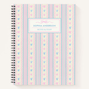 Blaue und rosa skurrile handgezeichnete Bögen ind Notizbuch