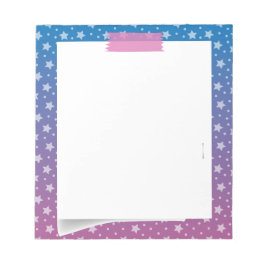 Blaue und rosa Sterne Notizblock