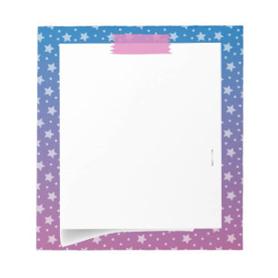 Blaue und rosa Sterne Notizblock