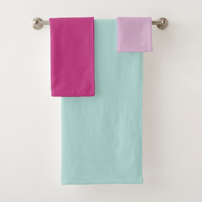 Blaue und rosa Streifen Badhandtuch Set (Insitu)