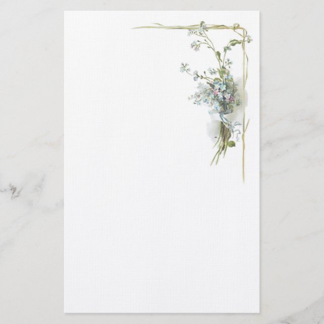 Blaue und rosa Vergissmeinnichte Briefpapier (Vorderseite)