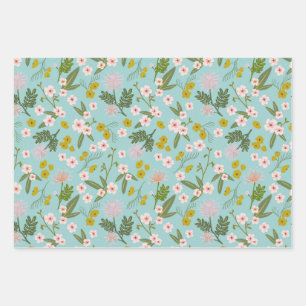 Blaue und rosa Wüste Geschenkpapier Set