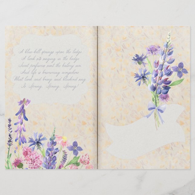 Blaue und rosafarbene Blume - Scrapbook Paper (Vorderseite)