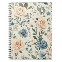 Blaue und rosafarbene Vintage-Blumen