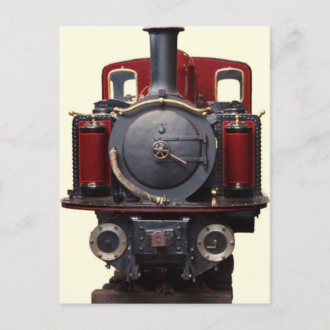 Blaue und rote Bahn Postkarte (Vorderseite)