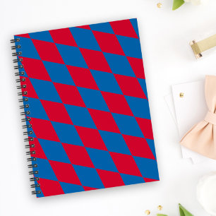 Blaue und rote bayerische Diamant-Flaggen-Muster Notizbuch