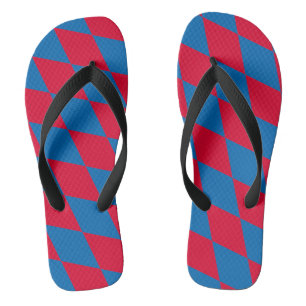 Blaue und rote bayerische Diamantflaggenmuster Flip Flops