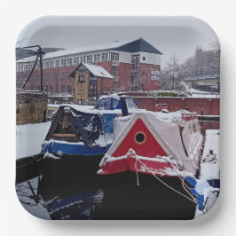 Blaue und rote Boote Pappteller