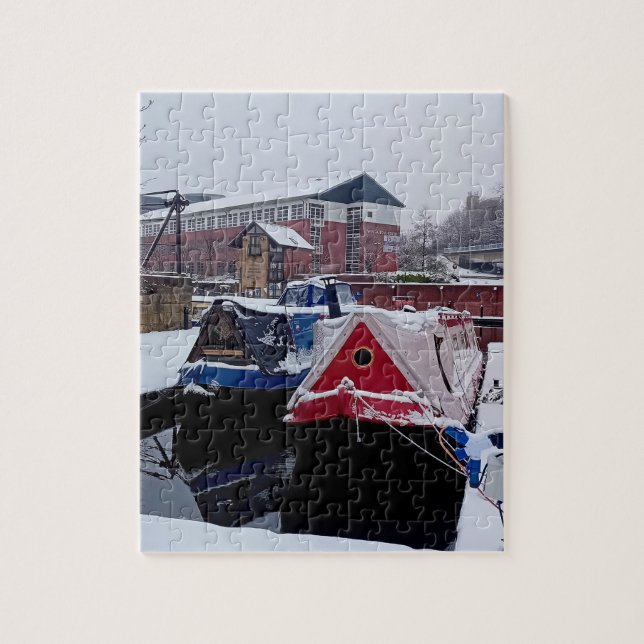 Blaue und rote Boote Puzzle (Vertikal)